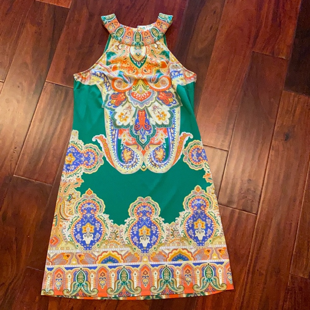 INC International Concepts Green Paisley Dress